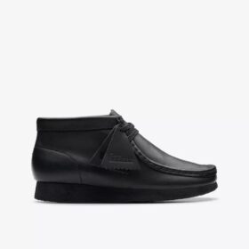 Kids Wallabee Boot Older Black Leather Wallabee