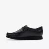 Kids Wallabee™ Older Black Leather Shoes