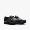 Kids Wallabee™ Older Black Leather Shoes