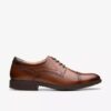 Men’s Eldredge Cap Dark Tan Leather Oxford Shoes| Clarks