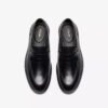 Mens Aldwin Step Black Leather Loafer Shoes