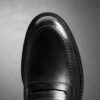 Mens Aldwin Step Black Leather Loafer Shoes