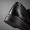 Mens Aldwin Step Black Leather Loafer Shoes