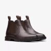 Mens Burchill up Dark Brown Leather Chelsea Boots