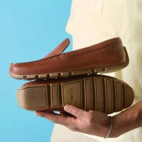Mens Corsley Plain Tan Leather Loafers