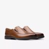 Mens Dresslite Step Dark Tan Leather Loafers