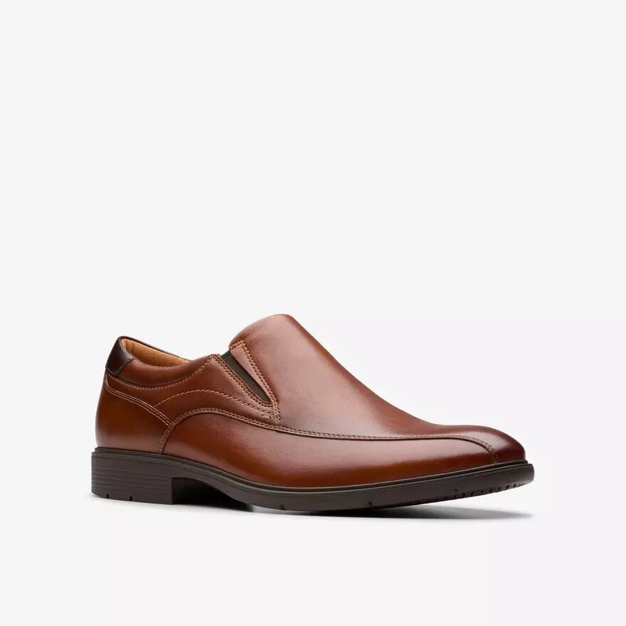 Mens Eldredge Step Dark Tan Leather Shoes Mens Eldredge Step Dark Tan Leather Shoes