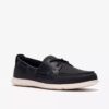 Mens Flexway 2Eye Navy Nubuck Boat Shoes