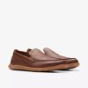 Mens Flexway Step Light Brown Leather Loafer Slip on Shoes