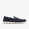 Mens Flexway Step Navy Suede Summer Loafer Slip on Shoes