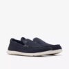 Mens Flexway Step Navy Suede Summer Loafer Slip on Shoes