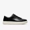 Mens Goswell Tie Black Leather Sneaker