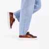 Mens Goswell Tie Tan Leather Sneakers