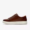 Mens Goswell Tie Tan Leather Sneakers