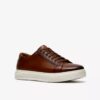 Mens Goswell Tie Tan Leather Sneakers