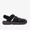 Mens Guideview Cove Black Leather Sandal