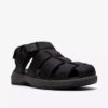 Mens Guideview Cove Black Leather Sandal