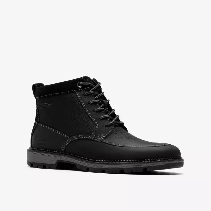 Mens Maplewalk Rise Black Leather Ankle Boots Mens Maplewalk Rise Black Leather Ankle Boots