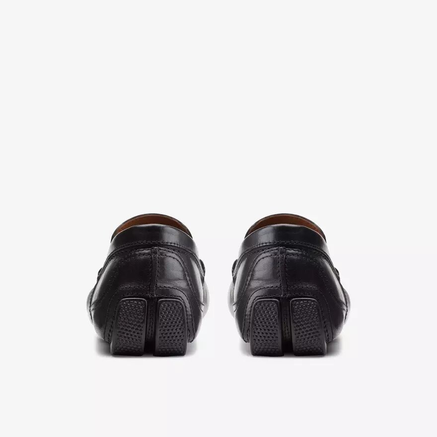 Mens Markman Plain Black Leather Driver Loafers Mens Markman Plain Black Leather Driver Loafers