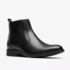 Mens Steadwell Zip Black Leather Dress Boots