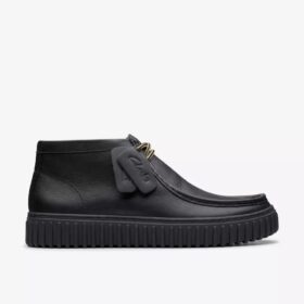 Mens Torhill Hi Black Leather Ankle Boots