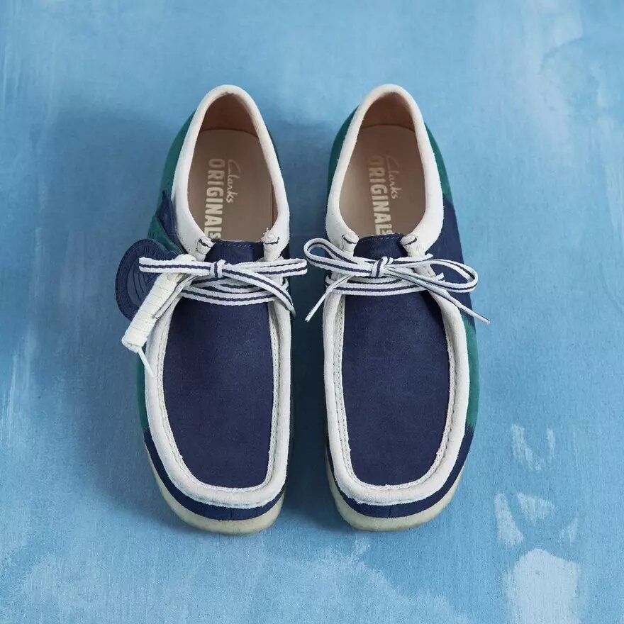 Mens Wallabee Blue/Green Stripe Mens Wallabee Blue/Green Stripe