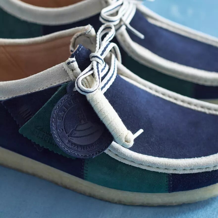 Mens Wallabee Blue/Green Stripe Mens Wallabee Blue/Green Stripe