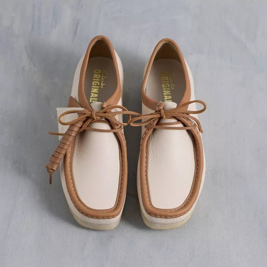 Mens Wallabee White Combination Leather Mens Wallabee White Combination Leather