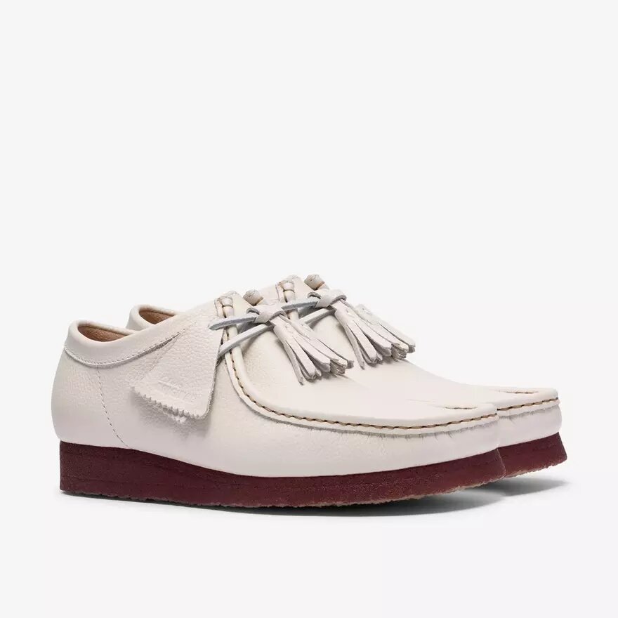 Mens Wallabee White Leather Mens Wallabee White Leather