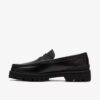 Mens Yukoner Penny Black Leather Loafers