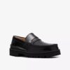 Mens Yukoner Penny Black Leather Loafers