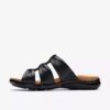 Women’s Kitly Slide Black Leather Flat Sandals