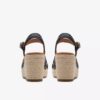Women’s Sabina Strap Black Leather Wedges