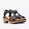 Women’s Seannah Madi Black Leather Wedges