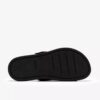 Womens Arwell Step Black Leather Flat Sandals
