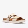 Womens Arwell Step Cream Leather Flat Sandals