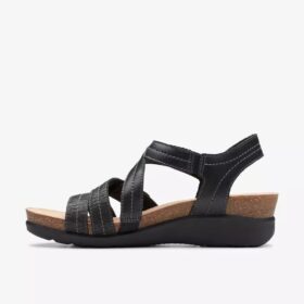 Womens Calenne Clara Black Wedge Sandals