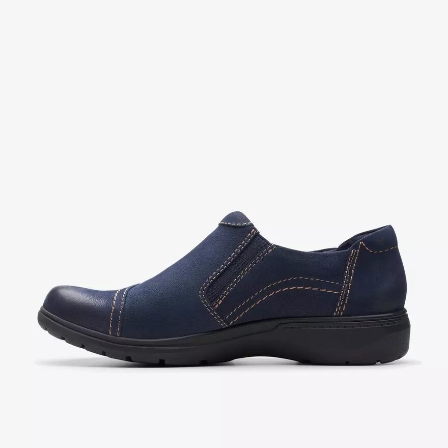 Womens Carleigh Ray Navy Nubuck Slip Ons Womens Carleigh Ray Navy Nubuck Slip Ons