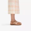 Womens Cecily Mix Beige Combination Flat Sandal