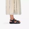 Womens Cecily Mix Black Combination Flat Sandal