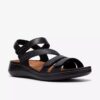 Womens Cecily Mix Black Combination Flat Sandal