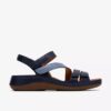 Womens Cecily Mix Blue Combination Flat Sandals