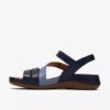 Womens Cecily Mix Blue Combination Flat Sandals