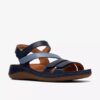 Womens Cecily Mix Blue Combination Flat Sandals