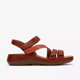 Womens Cecily Mix Burnt Orange Combination Flat Sandals