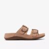 Womens Cecily Step Beige Nubuck Flat Sandals
