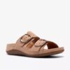 Womens Cecily Step Beige Nubuck Flat Sandals