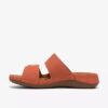 Womens Cecily Step Burnt Orange Flat Sandals
