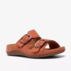 Womens Cecily Step Burnt Orange Flat Sandals