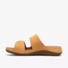 Womens Cecily Step Light Ochre Nubuck Flat Sandals